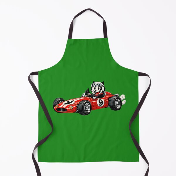 Item preview, Vintage Racing Cat in Red 1960s Race Car Illustration designed and sold by infinitearte.