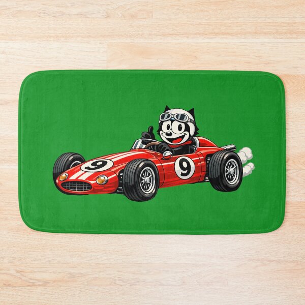 Item preview, Vintage Racing Cat in Red 1960s Race Car Illustration designed and sold by infinitearte.