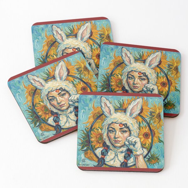 Item preview, Whimsical Sunflower Portrait in Textured Brushstrokes designed and sold by hepcat-plus.
