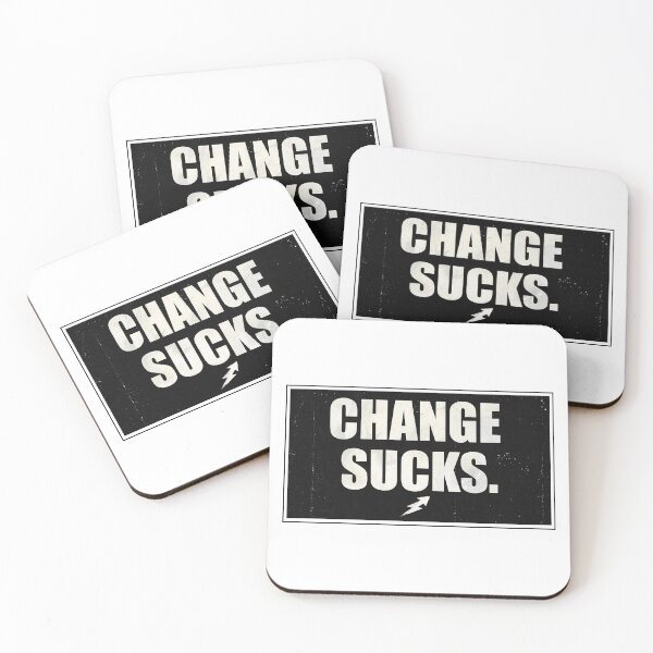 Item preview, Change Sucks - Distressed Grunge Typography with Lightning Bolt designed and sold by wanabeyourdog.