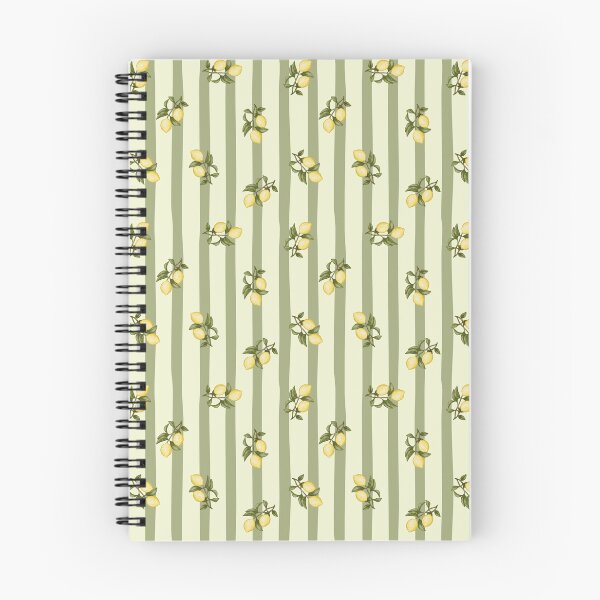Item preview, Mediterranean Lemons on Sage Green Stripes Pattern designed and sold by svitlaarty.
