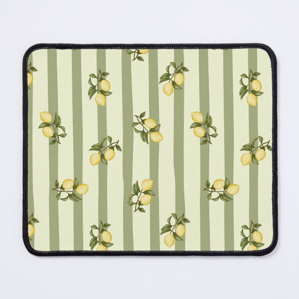 Item preview, Mediterranean Lemons on Sage Green Stripes Pattern designed and sold by svitlaarty.