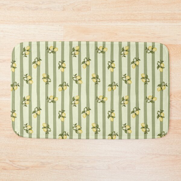 Item preview, Mediterranean Lemons on Sage Green Stripes Pattern designed and sold by svitlaarty.