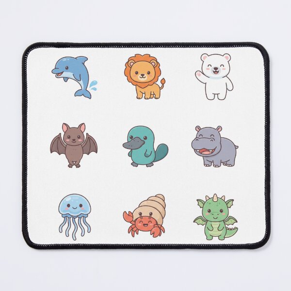 Item preview, Cute Kawaii Animals Set – Dolphin Lion Polar Bear Platypus & Friends designed and sold by Pavnud.