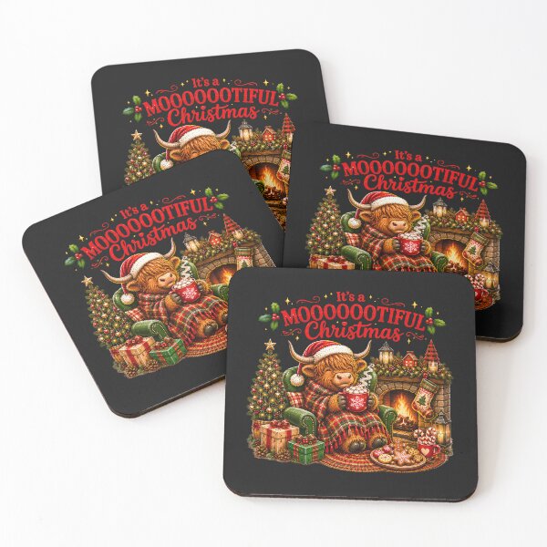 Item preview, Festive Cow MOOOOOTiful Christmas Cute Highland Cows designed and sold by Genius Geek.