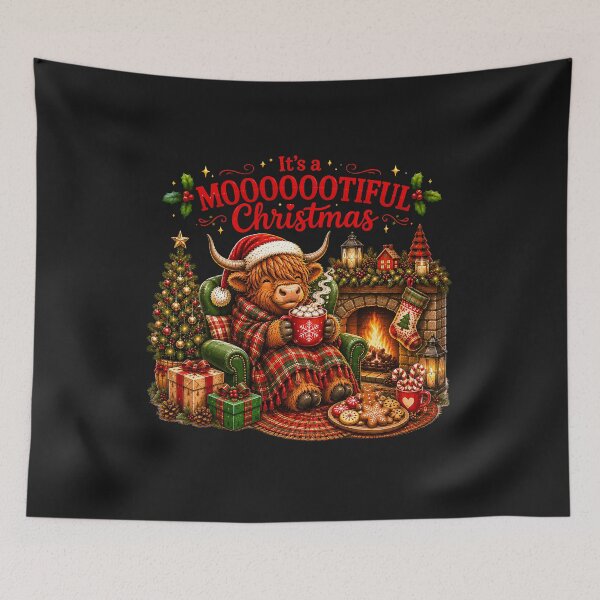 Item preview, Festive Cow MOOOOOTiful Christmas Cute Highland Cows designed and sold by Genius Geek.