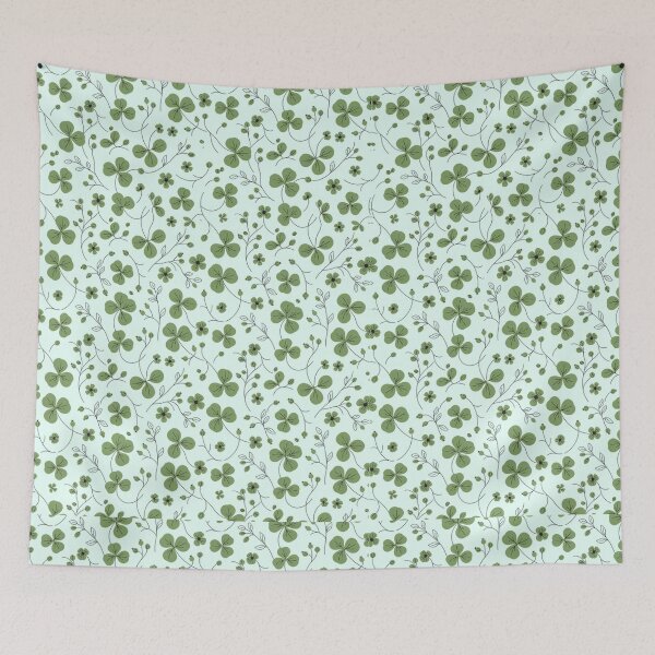 Item preview, Sage Green Clover Leaves – Whimsical Hand Drawn Nature Pattern designed and sold by NuvoraNest.