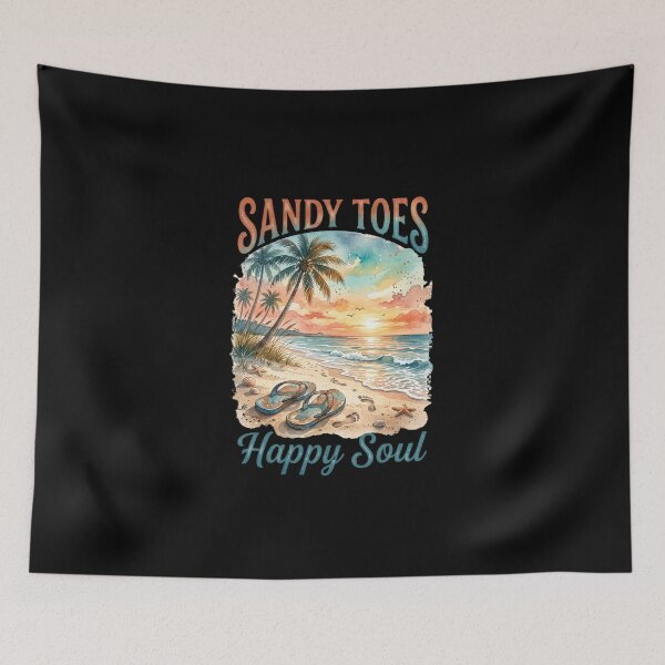 Item preview, Sandy Toes Happy Soul - Beach Flip Flops designed and sold by dudelinart.