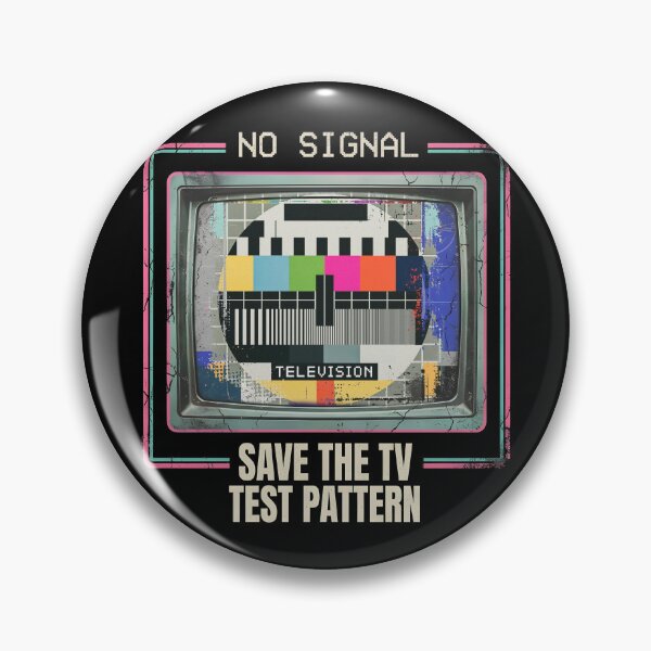 Item preview, No Signal Retro 1980s TV Test Pattern – Vintage 80s Broadcast Screen Graphic designed and sold by WheresMyMojo.