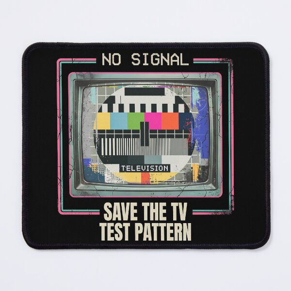 Item preview, No Signal Retro 1980s TV Test Pattern – Vintage 80s Broadcast Screen Graphic designed and sold by WheresMyMojo.