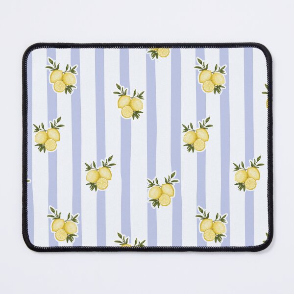 Item preview, Mediterranean Lemons on Soft Blue Stripes Pattern designed and sold by svitlaarty.