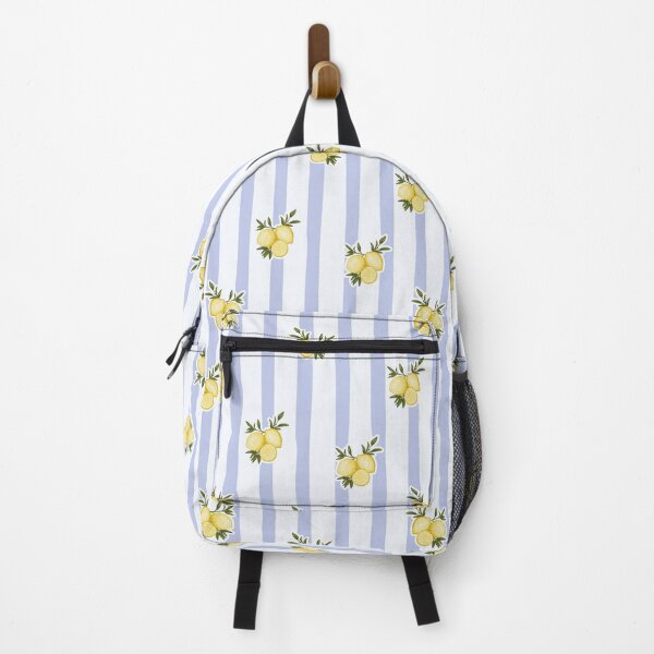 Item preview, Mediterranean Lemons on Soft Blue Stripes Pattern designed and sold by svitlaarty.