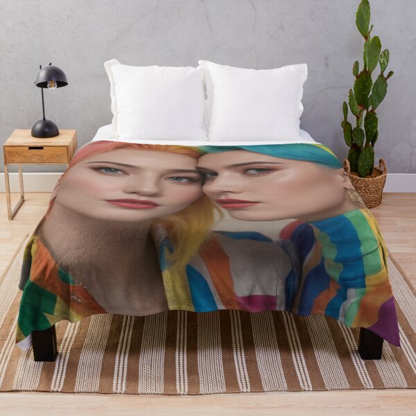 Item preview, Vintage Colorful Lesbian Couple Pride Portrait designed and sold by whimsiqueer.