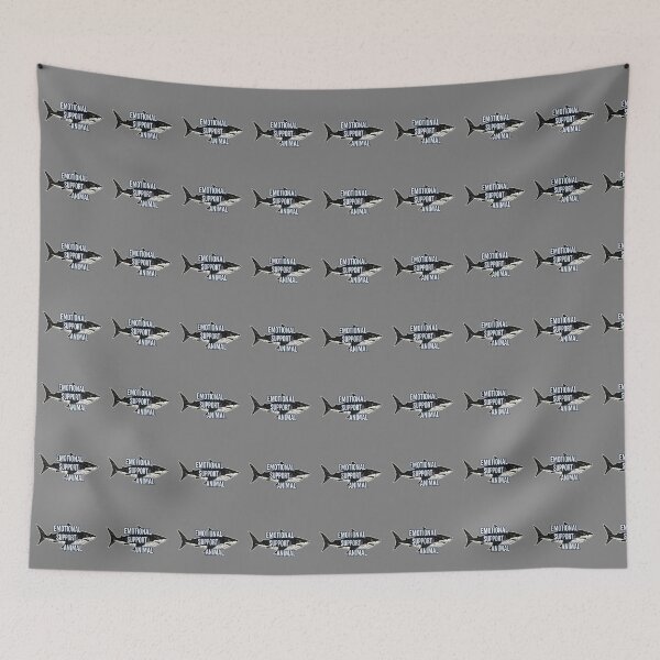 Item preview, Emotional Support Animal Shark Ocean Humor Fan designed and sold by SofiBlair.