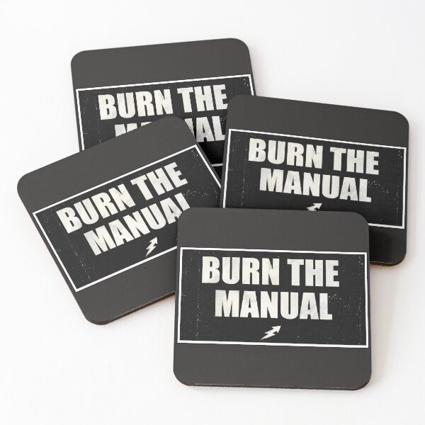 Item preview, Burn The Manual - Grunge Rebellious Lightning Bolt Typography designed and sold by wanabeyourdog.