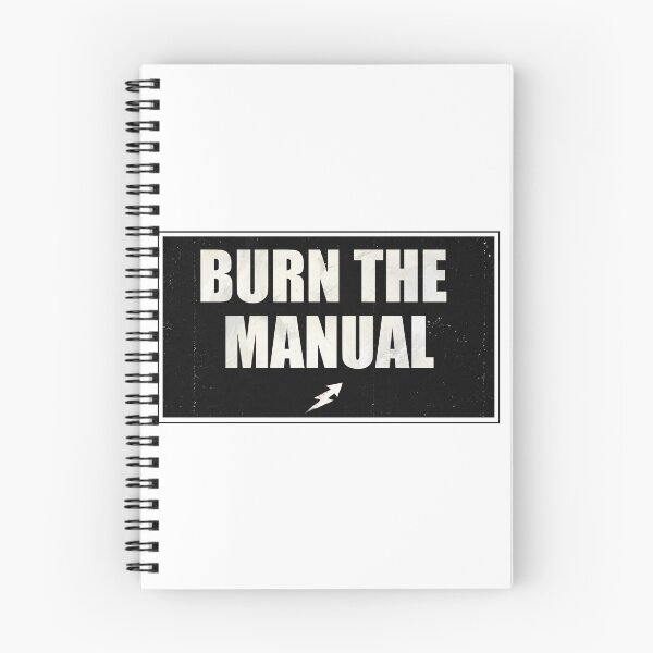 Item preview, Burn The Manual - Grunge Rebellious Lightning Bolt Typography designed and sold by wanabeyourdog.