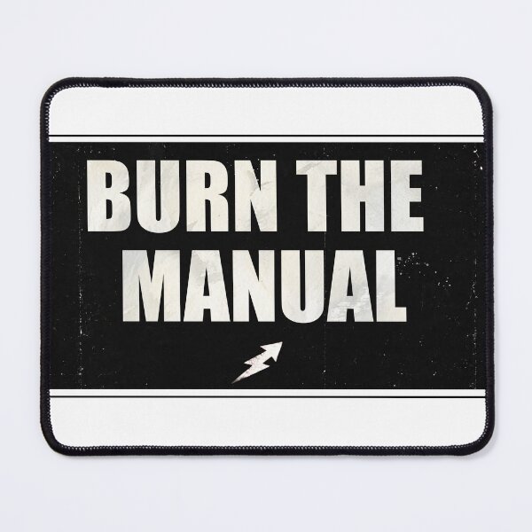 Item preview, Burn The Manual - Grunge Rebellious Lightning Bolt Typography designed and sold by wanabeyourdog.