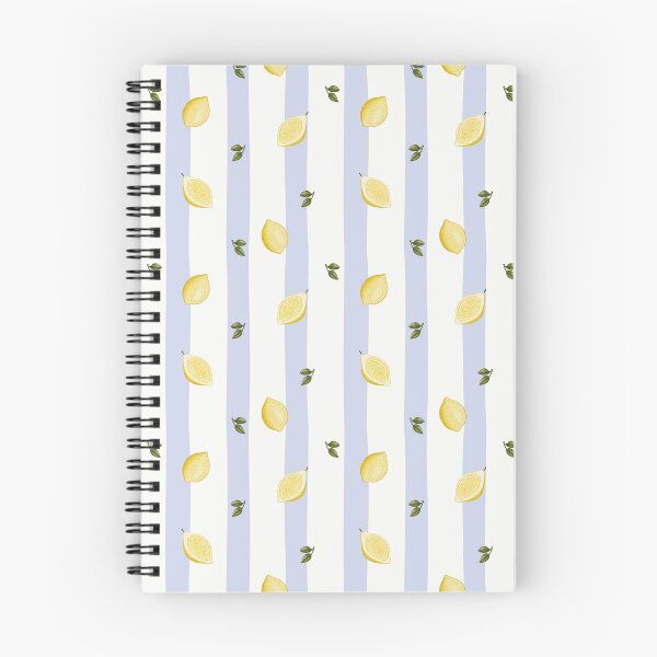 Item preview, Minimalist Lemon Halves on Soft Blue Stripes Pattern designed and sold by svitlaarty.