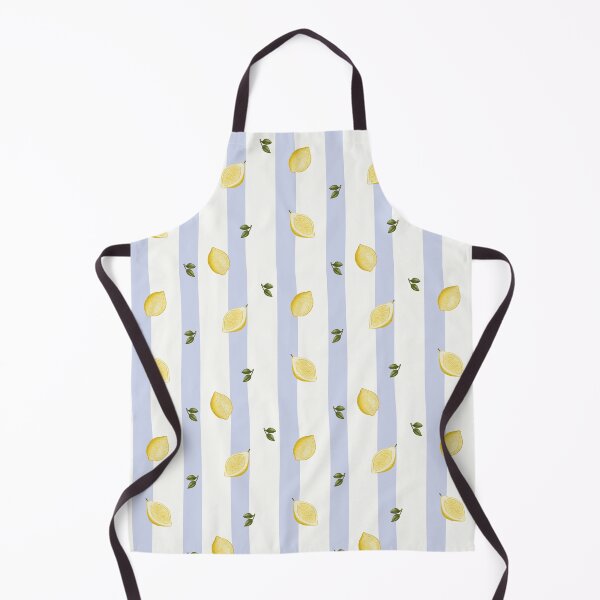 Item preview, Minimalist Lemon Halves on Soft Blue Stripes Pattern designed and sold by svitlaarty.