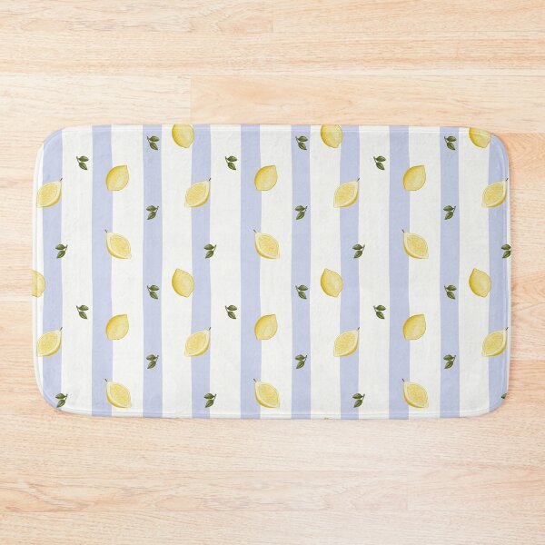 Item preview, Minimalist Lemon Halves on Soft Blue Stripes Pattern designed and sold by svitlaarty.