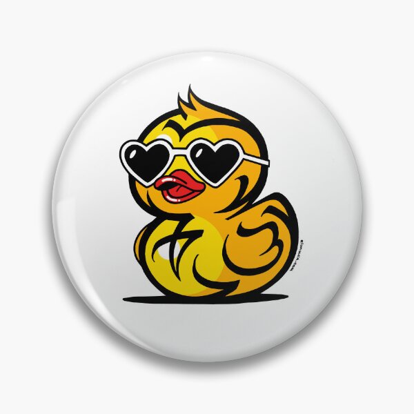 Item preview, Edgy Yellow Duck With Heart Sunglasses Streetwear Style designed and sold by elmuna.