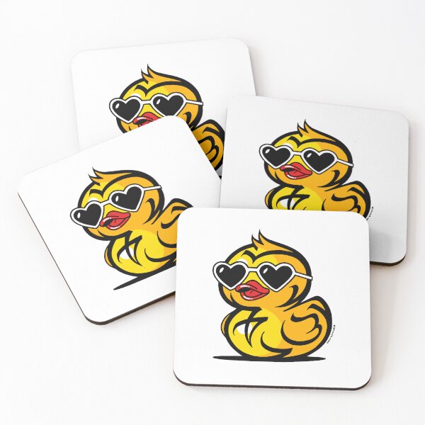 Item preview, Edgy Yellow Duck With Heart Sunglasses Streetwear Style designed and sold by elmuna.