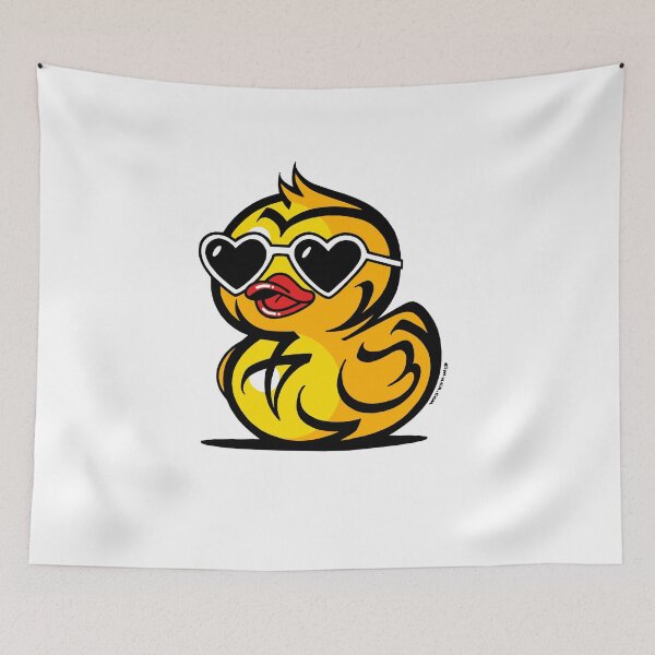 Item preview, Edgy Yellow Duck With Heart Sunglasses Streetwear Style designed and sold by elmuna.
