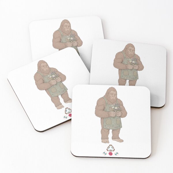 Item preview, Cottagecore Bigfoot Apron Farmer Floral Cryptid designed and sold by Whimsy Trail Co.