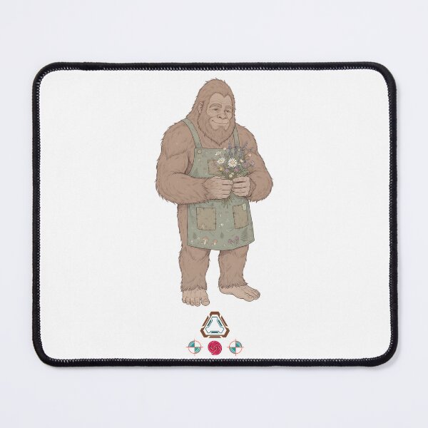 Item preview, Cottagecore Bigfoot Apron Farmer Floral Cryptid designed and sold by Whimsy Trail Co.