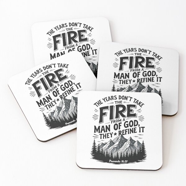 Item preview, Refined Strength Christian Mountain Art – Inspirational Proverbs 16:31 Scripture Design for Men of God designed and sold by graceformen.