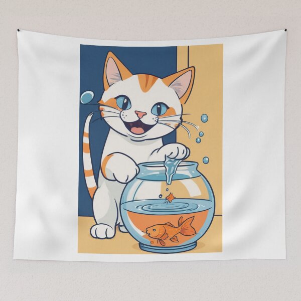 Item preview, Illustration - Stylized Feline, Expressive Manga Portrait designed and sold by World-Pets.