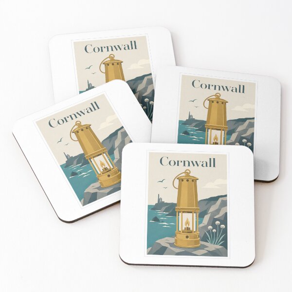 Item preview, Cornwall Mining Lantern Travel Poster designed and sold by Beyond Destinations.