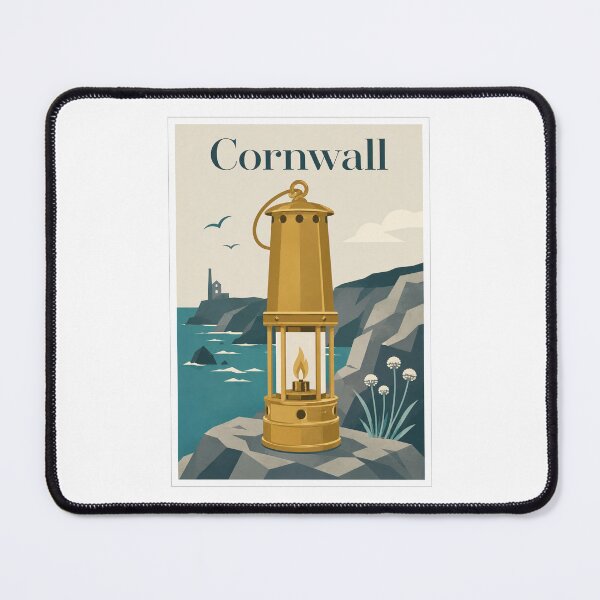 Item preview, Cornwall Mining Lantern Travel Poster designed and sold by Beyond Destinations.