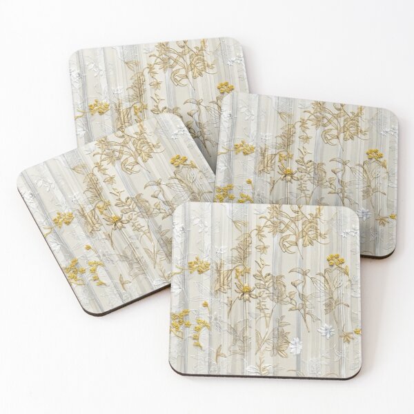 Item preview, Elegant Japanese Stripe Kimono Pattern with Gold and Yellow Accents designed and sold by Kokeshidreams.