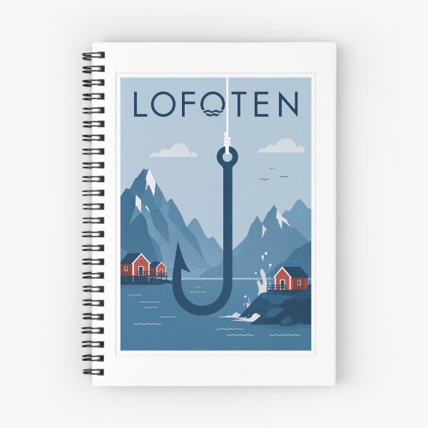 Item preview, Lofoten Fishing Hook Travel Poster designed and sold by Beyond Destinations.