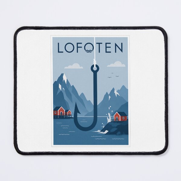 Item preview, Lofoten Fishing Hook Travel Poster designed and sold by Beyond Destinations.