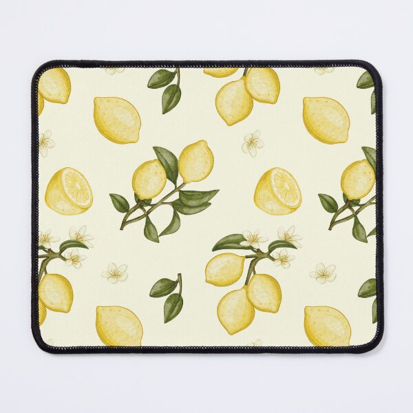 Item preview, Watercolor Lemons and White Blossoms Warm Cream Pattern designed and sold by svitlaarty.