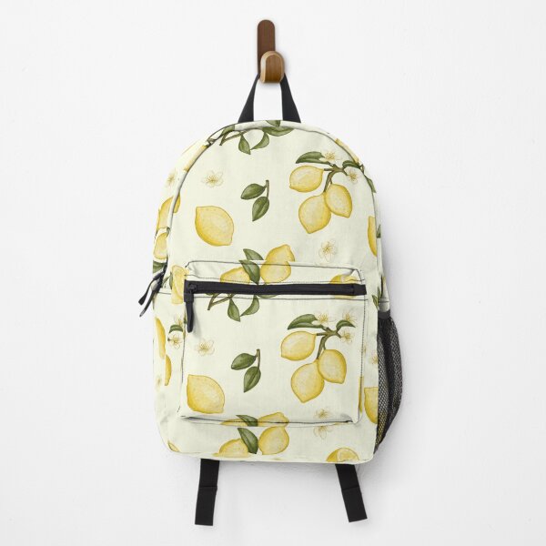 Item preview, Watercolor Lemons and White Blossoms Warm Cream Pattern designed and sold by svitlaarty.