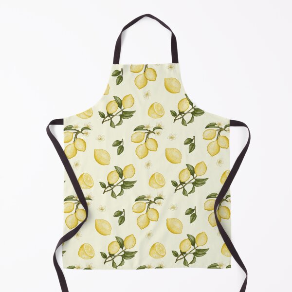 Item preview, Watercolor Lemons and White Blossoms Warm Cream Pattern designed and sold by svitlaarty.
