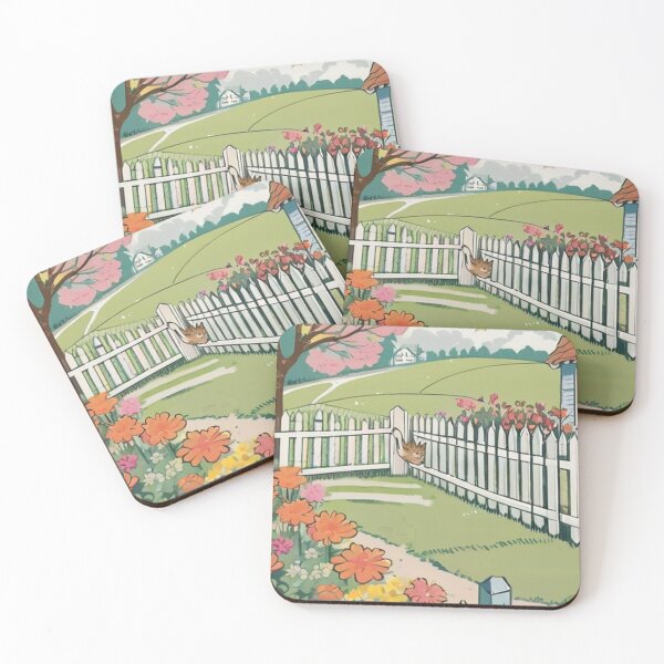 Item preview, Illustration - Stylized ginger feline, Bucolic and magical rural landscape designed and sold by World-Pets.
