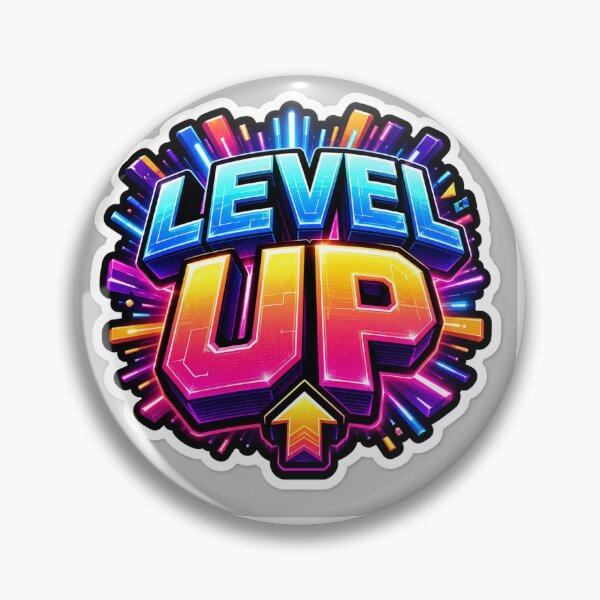 Item preview, Retro Neon Level Up Gaming Sticker designed and sold by DKSH1234.