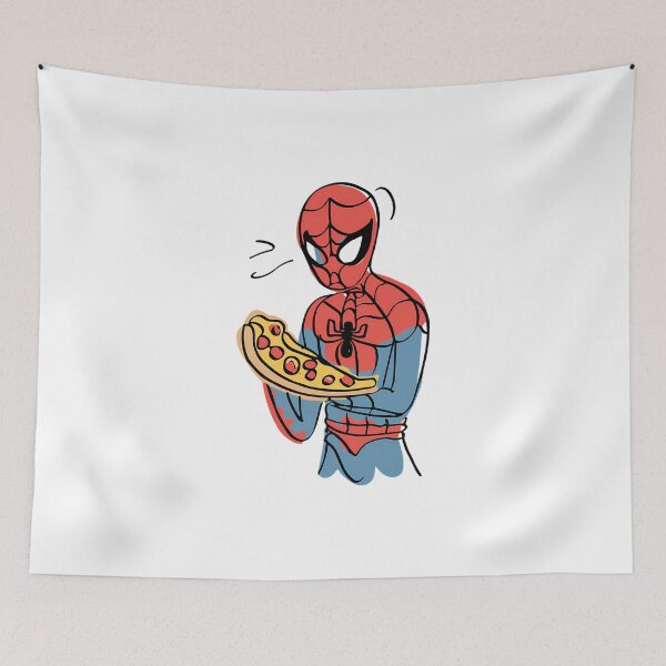 Aperçu de l'œuvre Spidey mange une pizza - Dessin animé humoristique et tendance d'une araignée mangeant de la nourriture. Costume créée et vendue par JesseStewart.