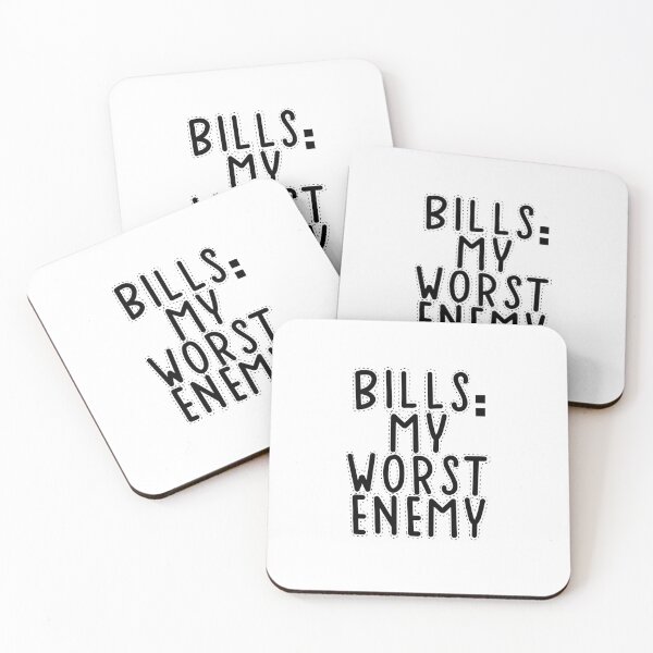 Item preview, Text Typography Bills: my worst enemy Adulting Humor designed and sold by TypeboldStudio.