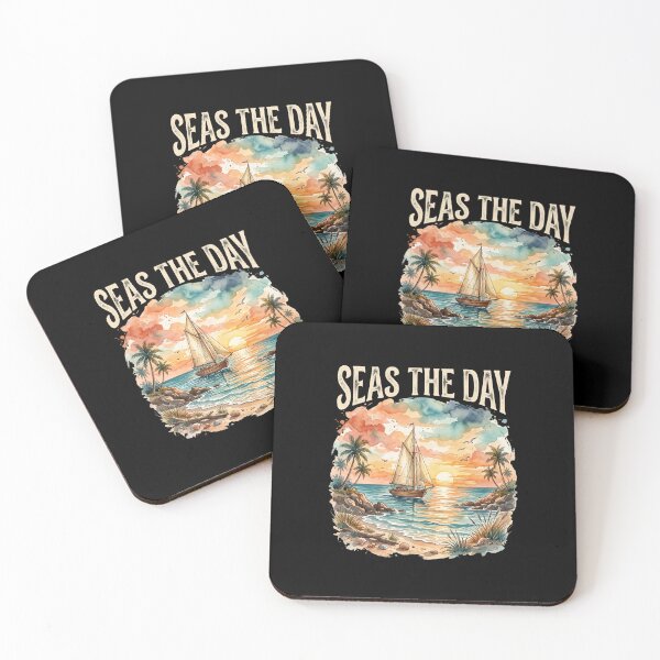 Item preview, Seas The Day Sailboat Beach Sunset  designed and sold by dudelinart.