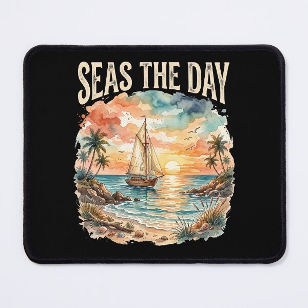 Item preview, Seas The Day Sailboat Beach Sunset designed and sold by dudelinart.