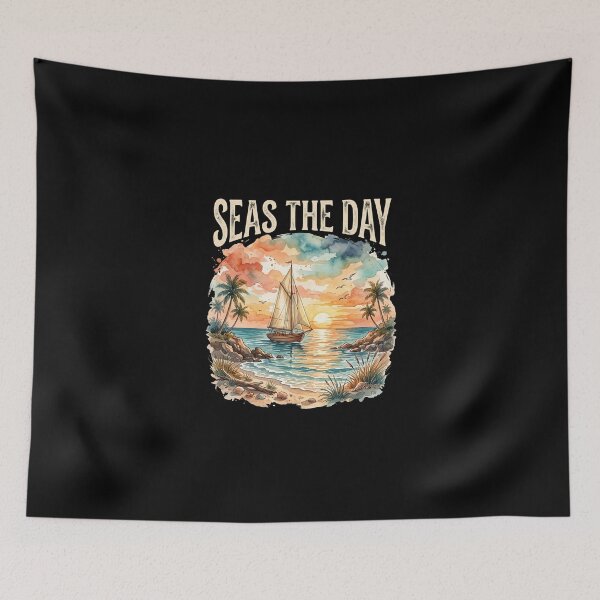 Item preview, Seas The Day Sailboat Beach Sunset  designed and sold by dudelinart.