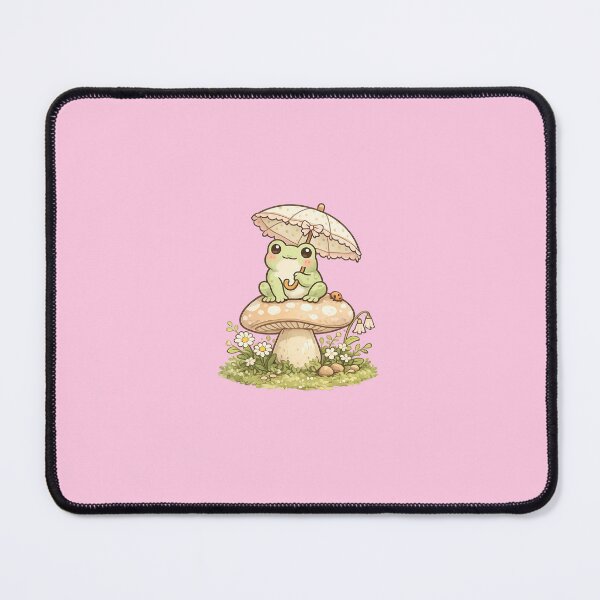 Item preview, Cute Kawaii Frog Sitting On A Mushroom With Tiny Umbrella Cottagecore Magical Whimsical Fantasy Fairytale For Frog Lovers Kids Babies designed and sold by HoneyBlizz.