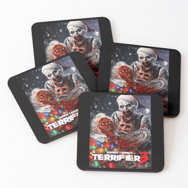 Item preview, Creepy Clown Holding Chainsaw Next To Skeleton designed and sold by yourfavh.