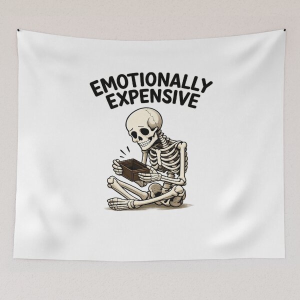 Item preview, Emotionally expensive Sad skeleton designed and sold by vecart34.