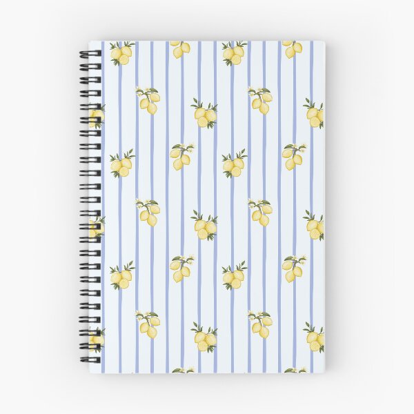 Item preview, Mediterranean Lemons and Blossoms Blue Stripes Pattern designed and sold by svitlaarty.